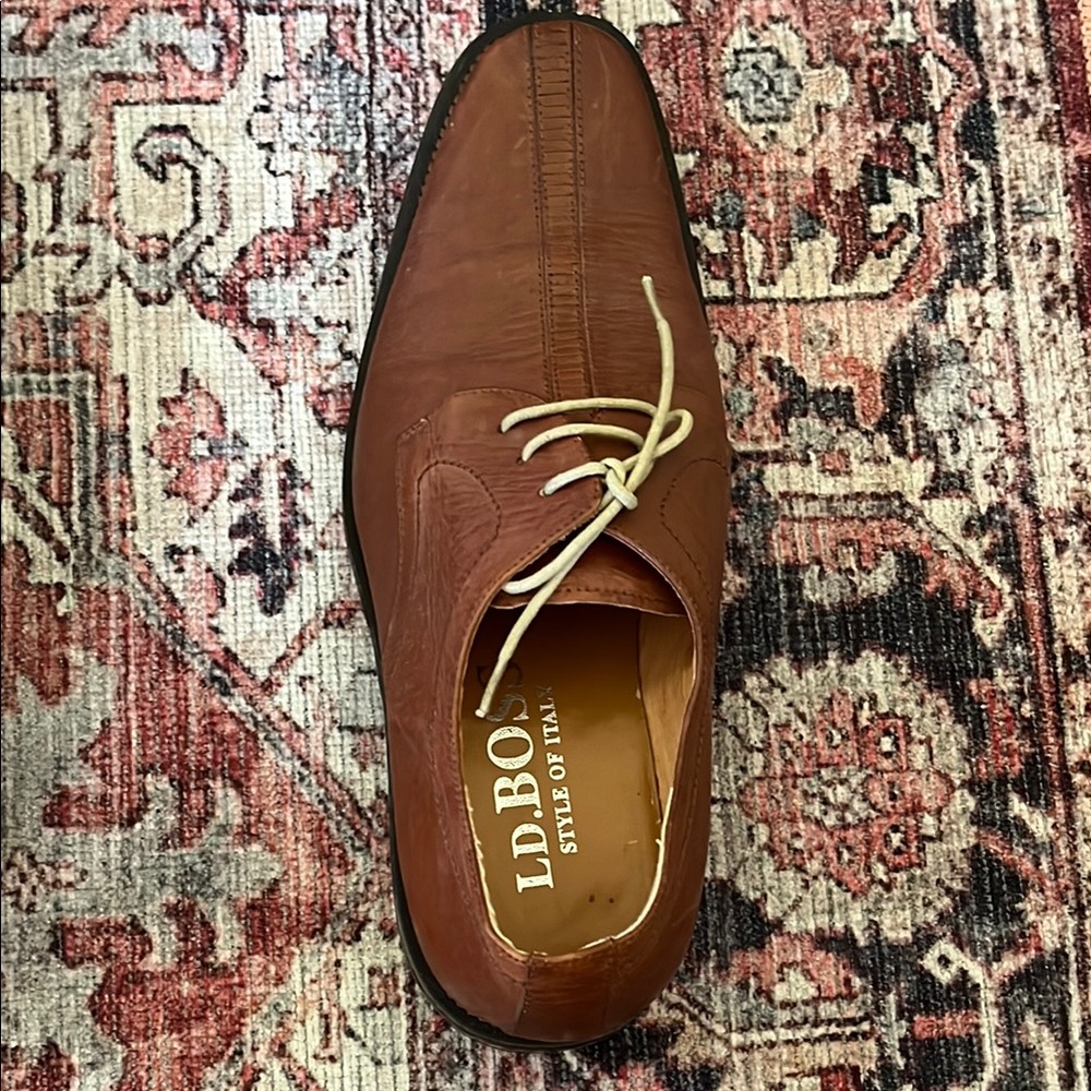 LD. Boss Tan Brown Oxford Men Shoes - Picture 7 of 17